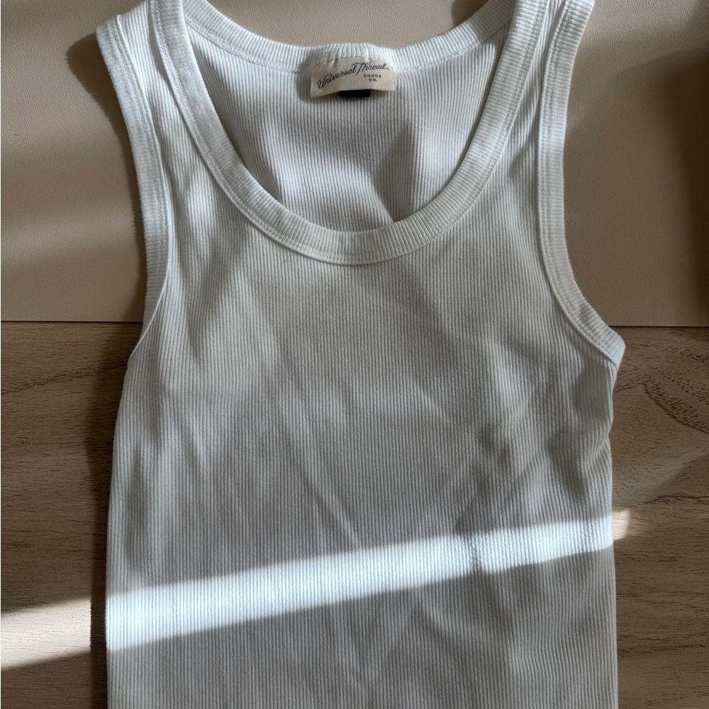 White Ribbed Tank Tops - Picture 5 of 5